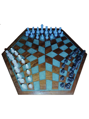 3 Way Chess Set - Partride Wood